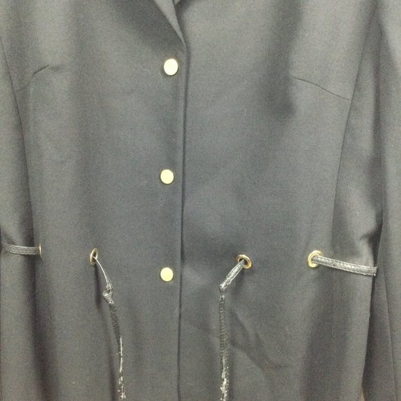 Les Copains Black Wool Blend Blazer Jacket 46 10 - Picture 4 of 12